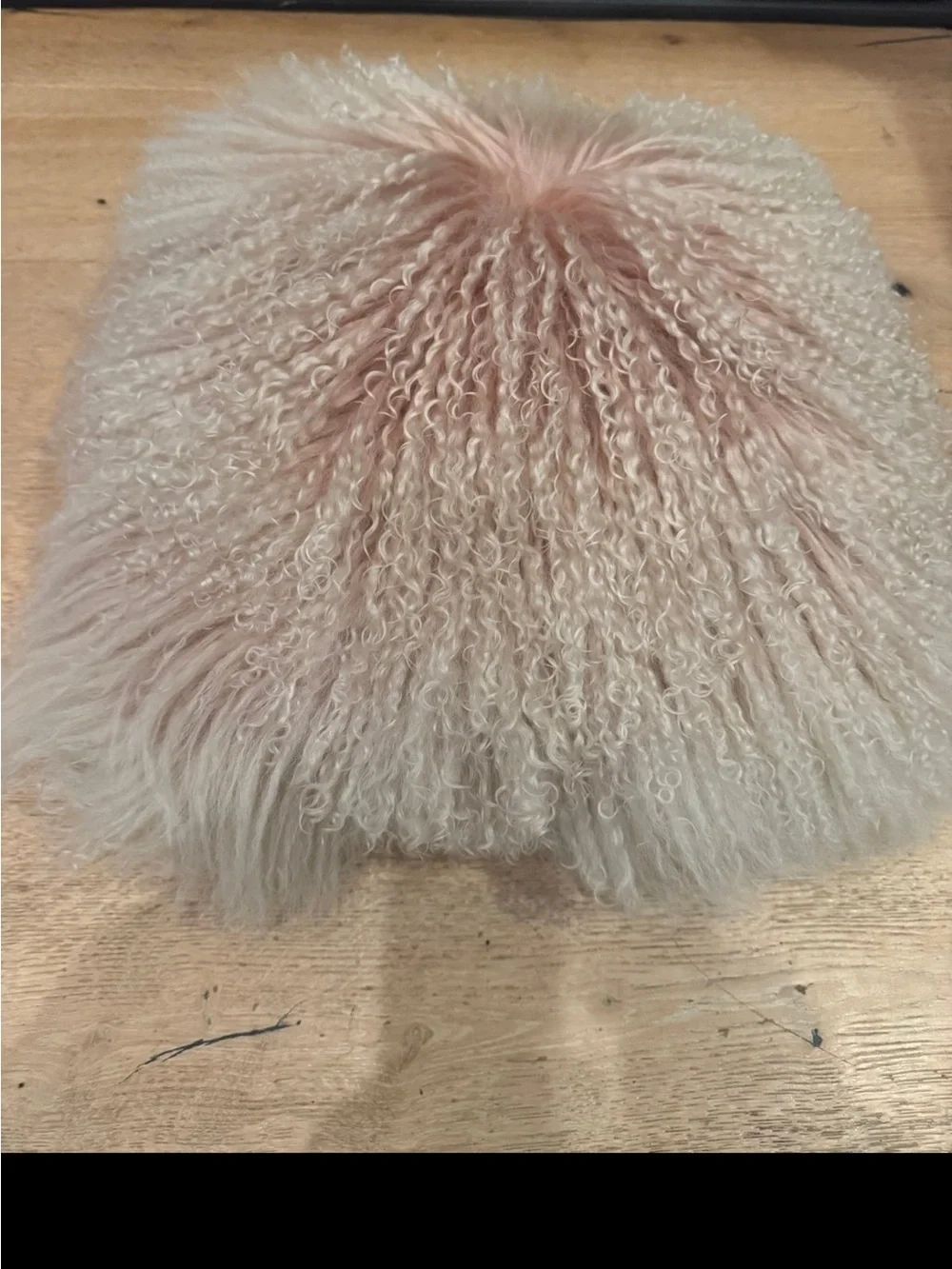 Mongolian Lamb Pillow NEW Pale Pink Rose WEST ELM Price Firm!
